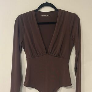 A&F deep V-plunge neck body suit